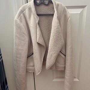 Women's Cream Faux Shearling Jacket
